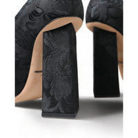 Dolce & Gabbana Chic Black Brocade Mary Janes Pumps