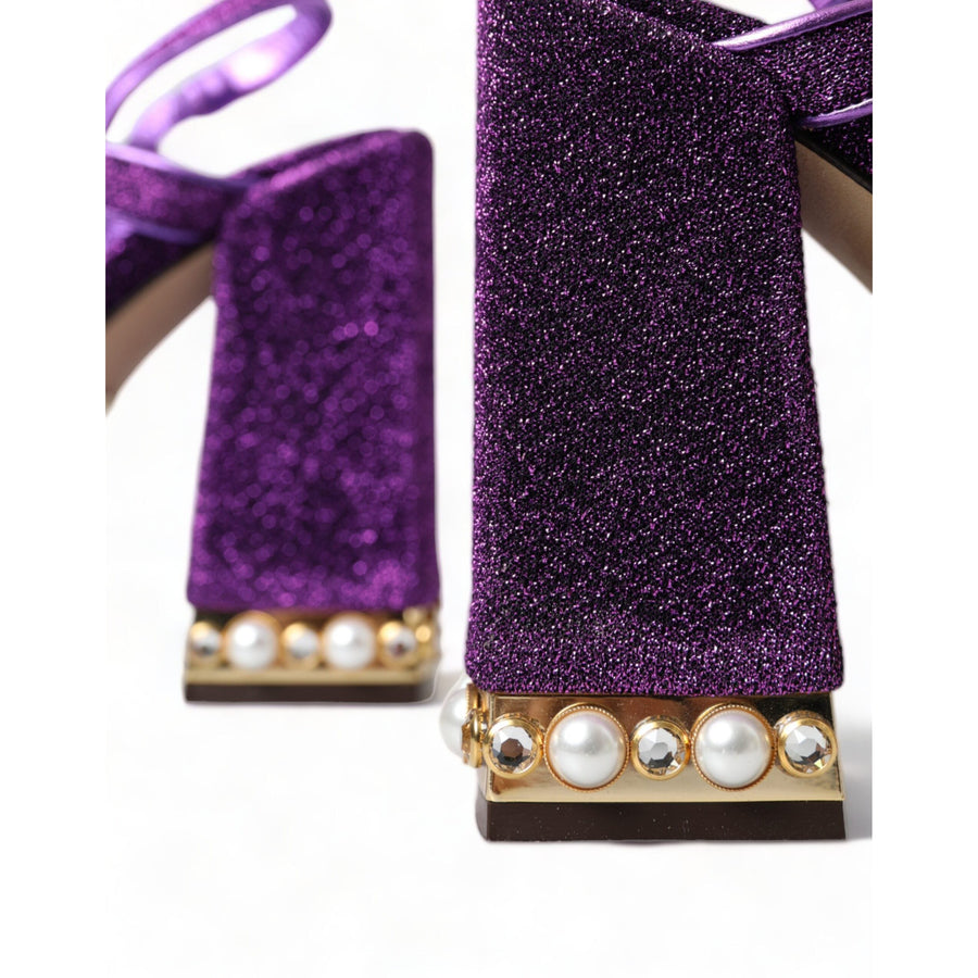 Dolce & Gabbana Regal Purple Ankle Strap Heels