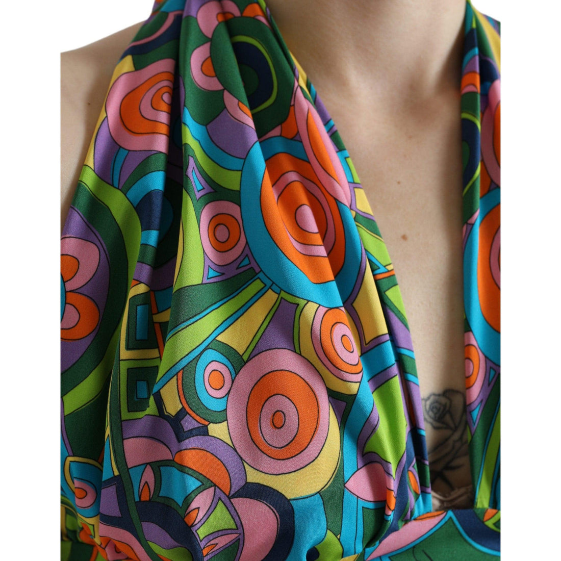 Dolce & Gabbana Elegant Silk Blend Halter Cropped Top