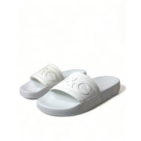 Dolce & Gabbana White Rubber Sandals Slides Beachwear Shoes