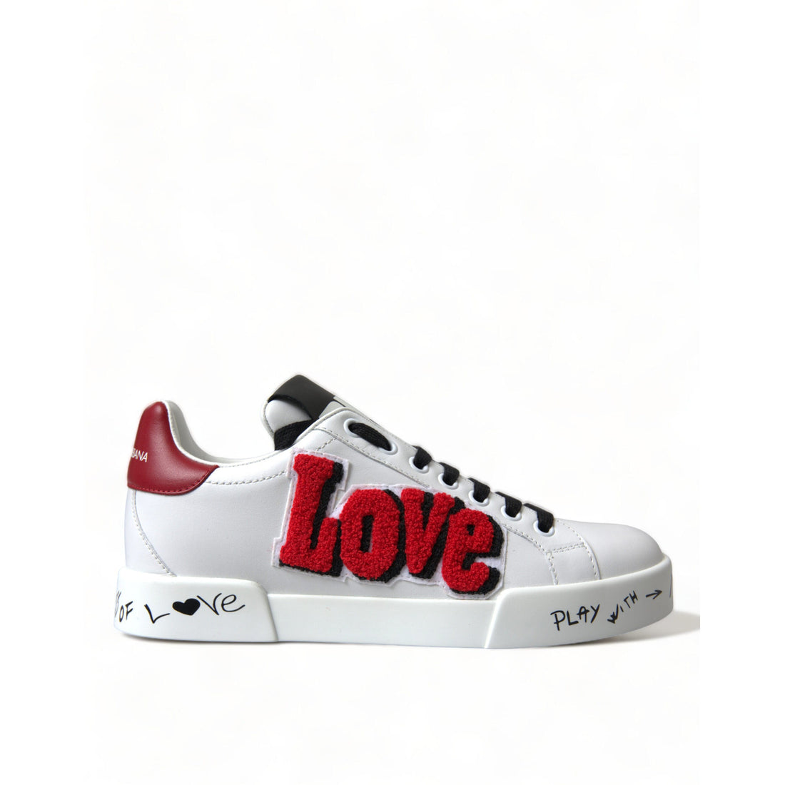 Dolce & Gabbana Chic White Portofino Leather Sneakers