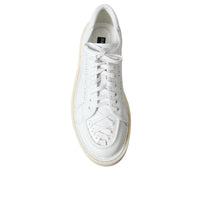 Dolce & Gabbana White Leather Low Top Oxford Sneakers Shoes