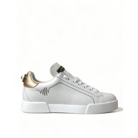 Dolce & Gabbana Elegant Portofino White Leather Sneakers