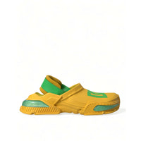 Dolce & Gabbana Yellow Green Rubber Clogs Men Slippers Men Shoes