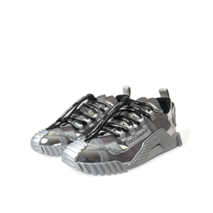 Dolce & Gabbana Silver Lace Up Low Top Men NS1 Sneakers Shoes