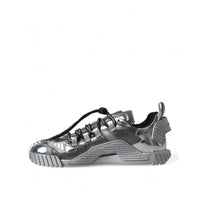 Dolce & Gabbana Silver Lace Up Low Top Men NS1 Sneakers Shoes