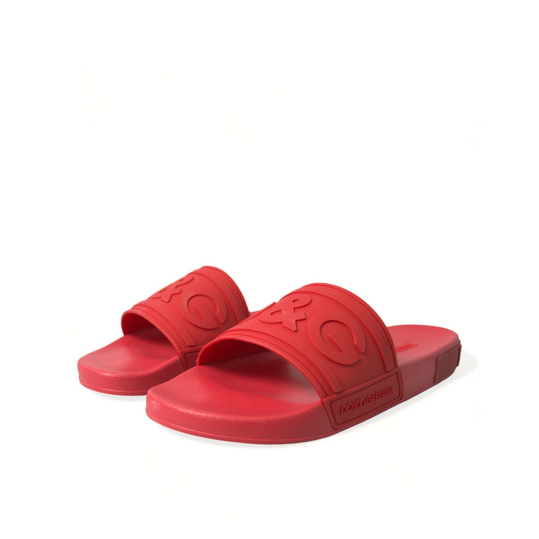 Dolce & Gabbana Red Rubber Sandals Slippers Beachwear Shoes