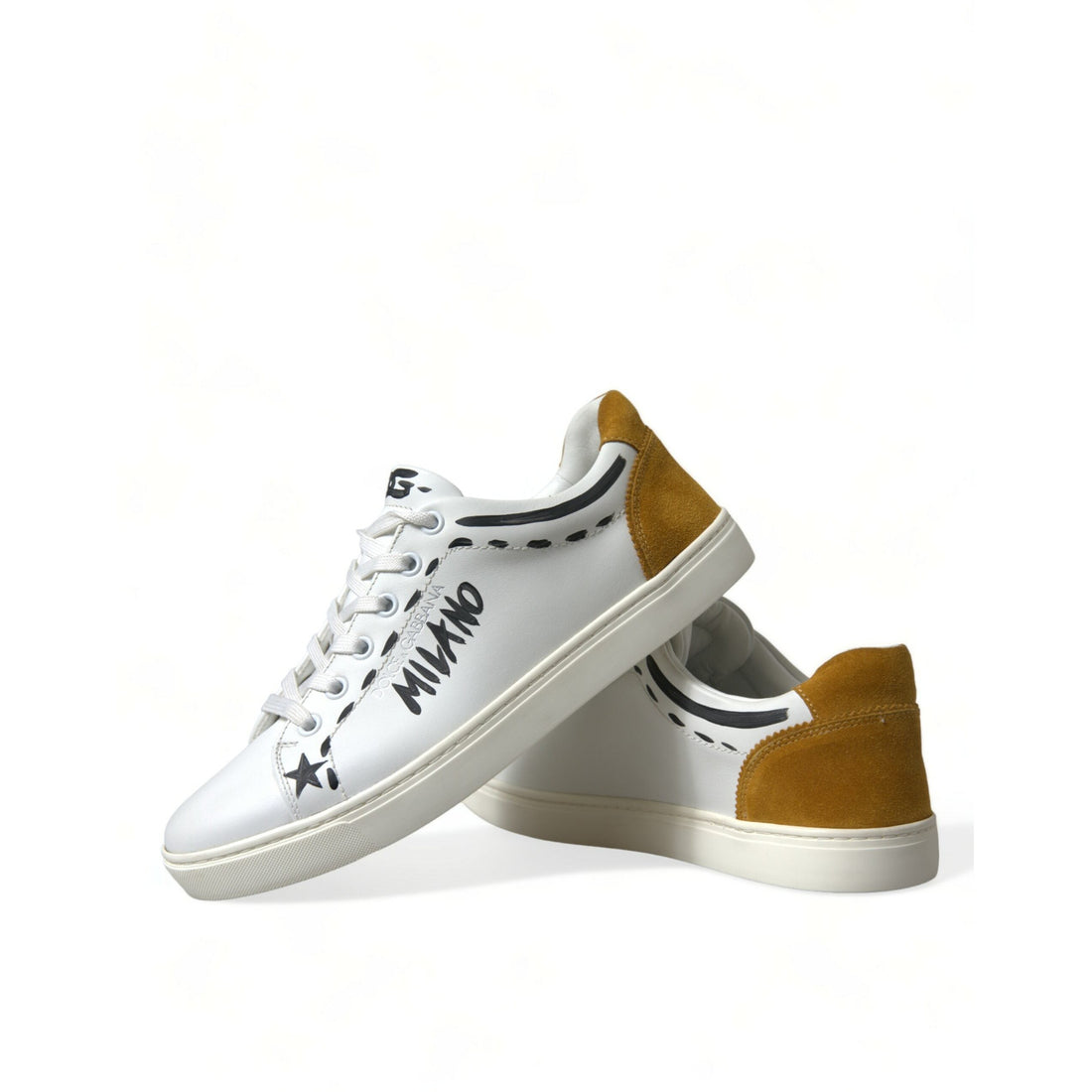Dolce & Gabbana White Leather LOVE Milano Men Sneakers Shoes