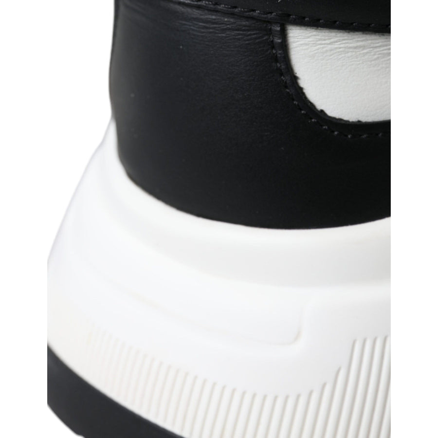 Dolce & Gabbana Chic Black & White Daymaster Leather Sneakers