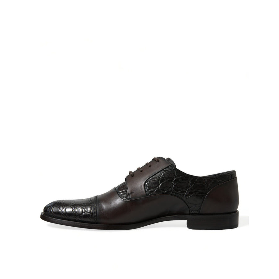 Dolce & Gabbana Brown Exotic Leather Formal Men Dress Shoes