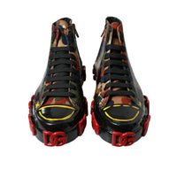 Dolce & Gabbana Multicolor Camouflage High Top Men Sneakers Shoes