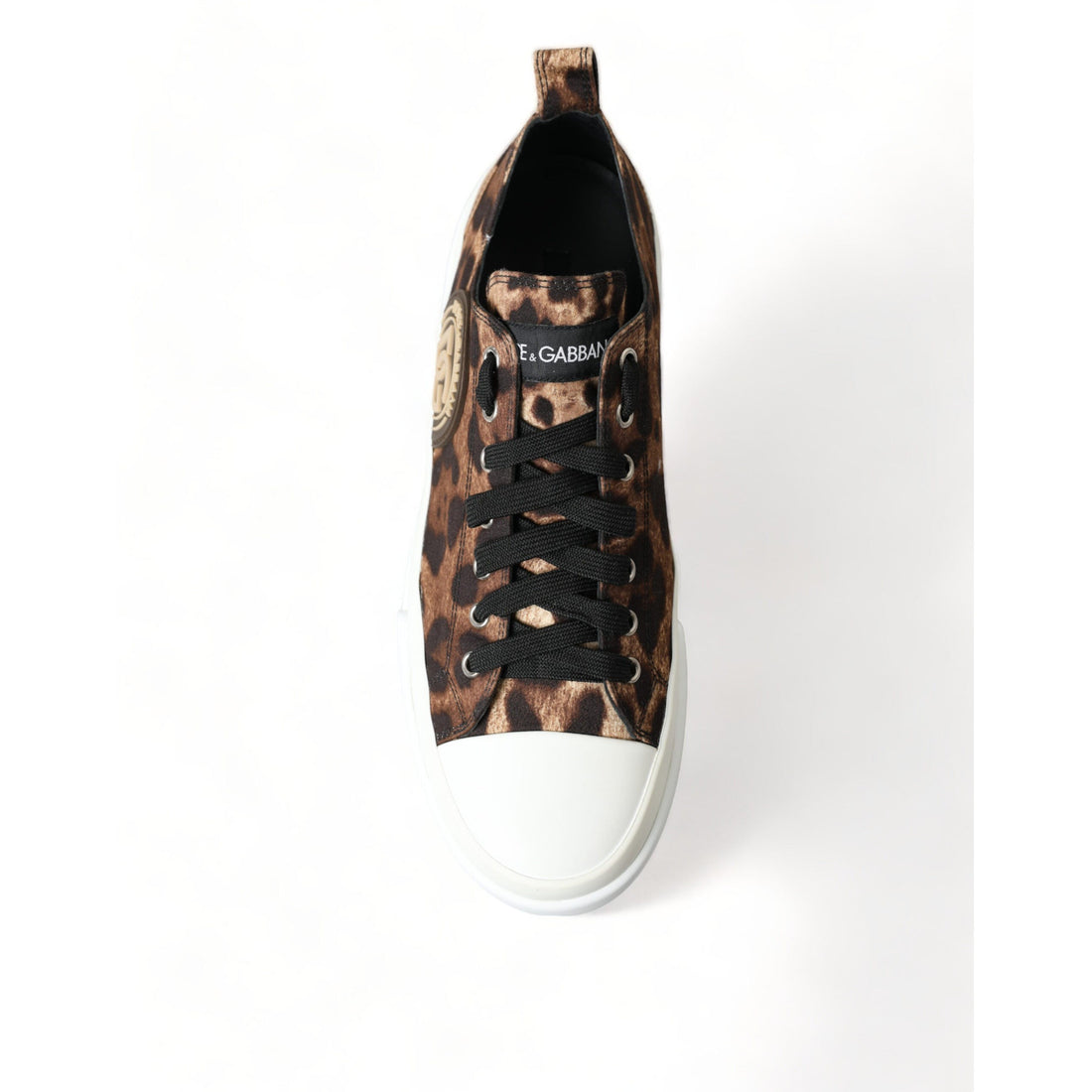 Dolce & Gabbana Brown Leopard Canvas Sneakers Shoes
