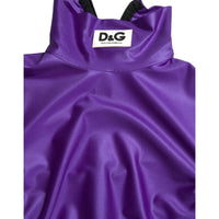 Dolce & Gabbana Purple Nylon Stretch Slim Long Sleeves Top