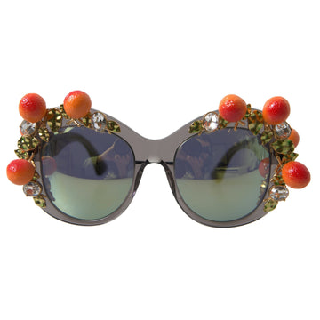 Dolce & Gabbana Gray DG4283B Crystals Orange Appliques Sunglasses