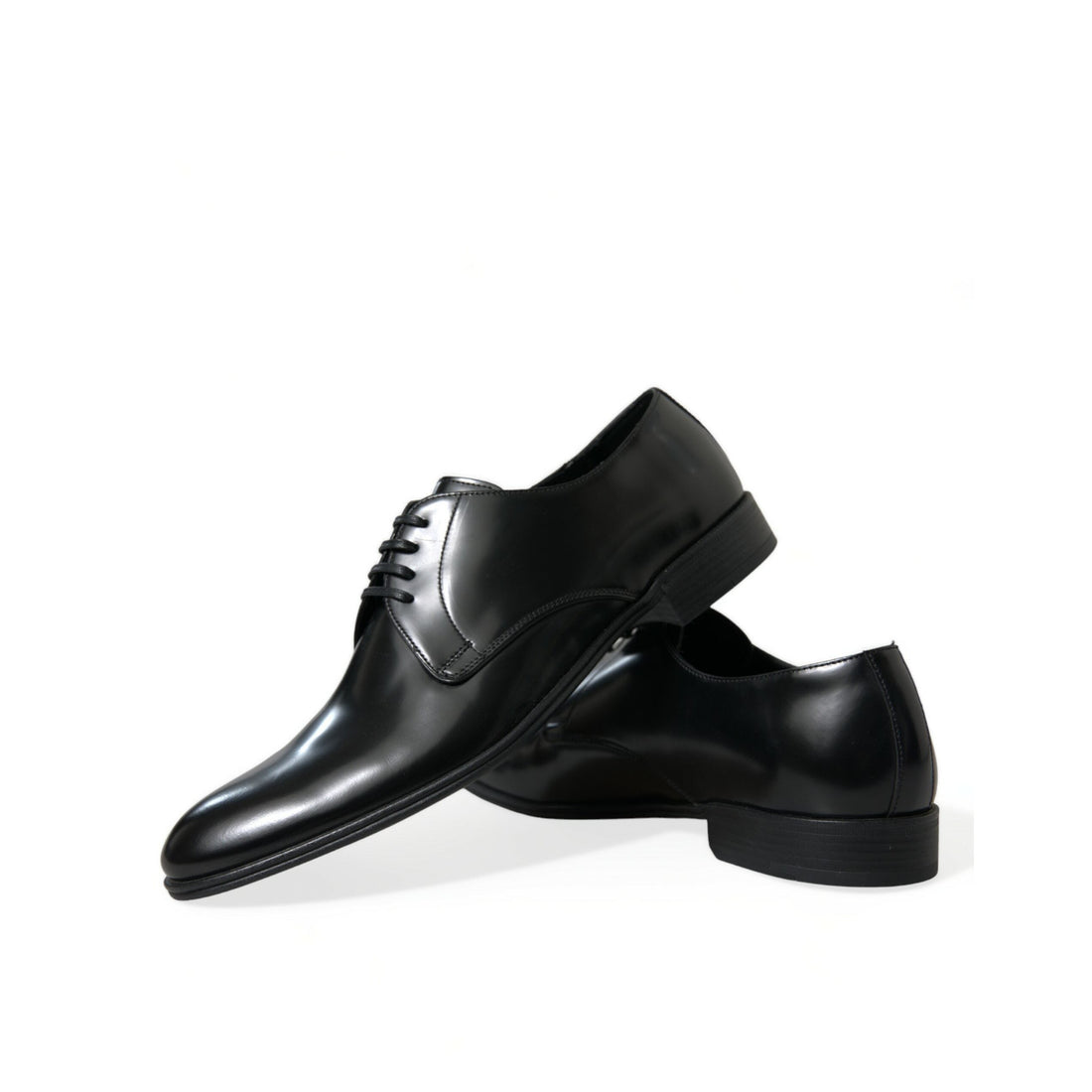 Dolce & Gabbana Black Leather Lace Up Men Dress Derby Shoes