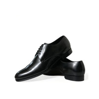 Dolce & Gabbana Black Leather Lace Up Men Dress Derby Shoes