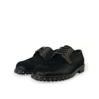 Dolce & Gabbana Black Stable Fur Derby SAN PIETRO Dress Shoes