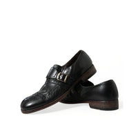 Dolce & Gabbana Black Leather Strap Mocassin Dress Shoes