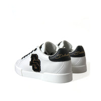 Dolce & Gabbana White Black Patch Portofino Sneakers Shoes