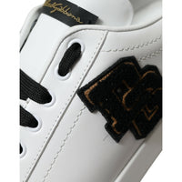 Dolce & Gabbana White Black Patch Portofino Sneakers Shoes