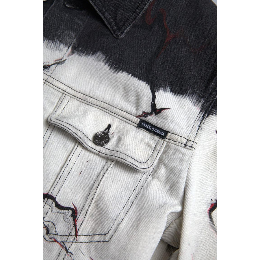 Dolce & Gabbana Multicolor Cotton Collared Denim Jacket
