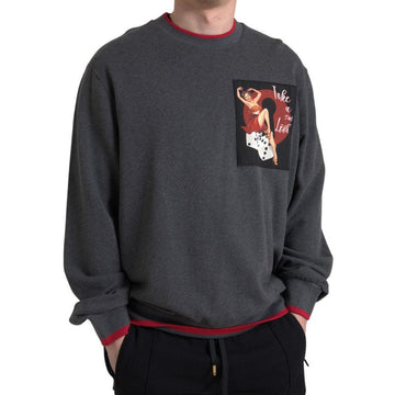 Dolce & Gabbana Elegant Gray Crewneck Pullover Sweater