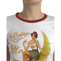 Dolce & Gabbana White Bring Me To The Moon T-shirt Top