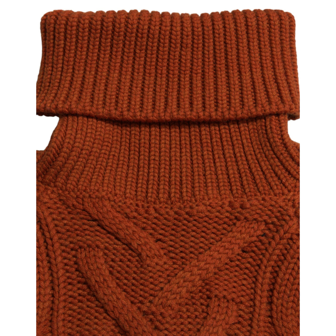 Dolce & Gabbana Brown Wool Knit Turtleneck Pullover Sweater