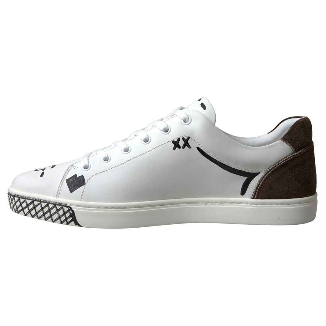 Dolce & Gabbana Sleek White Leather Casual Sneakers