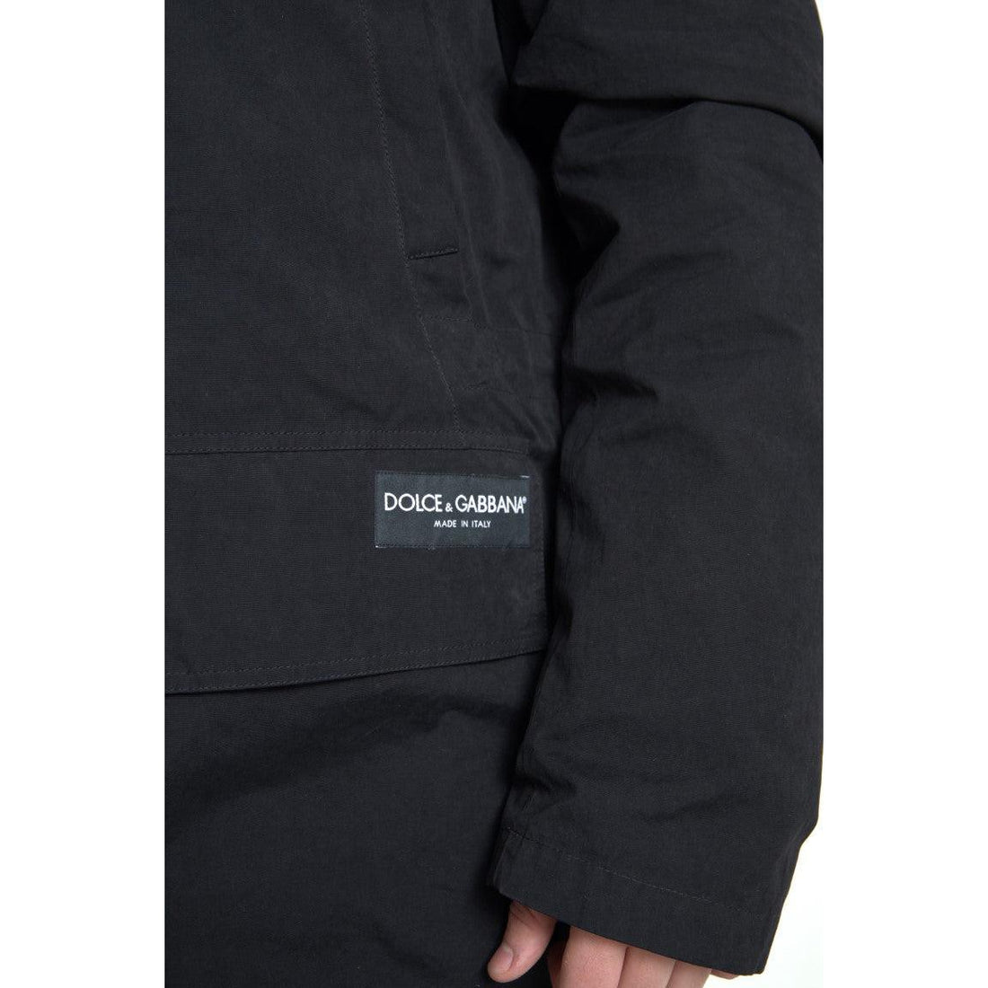 Dolce & Gabbana Elegant Black Hooded Trench Coat