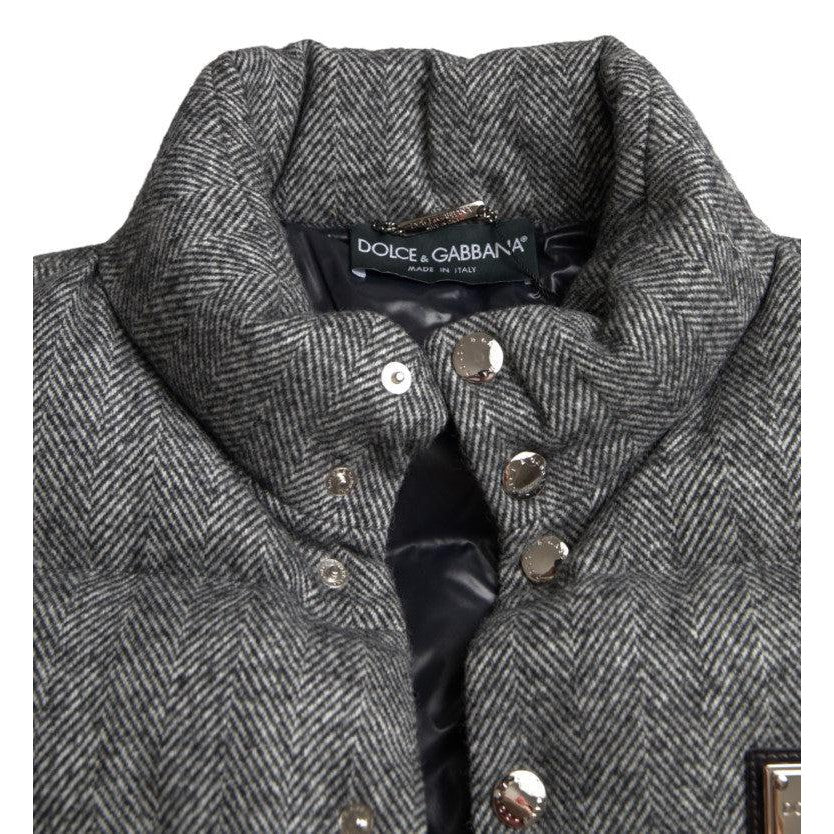 Dolce & Gabbana Elegant Chevron Knit Wool Blend Vest Jacket