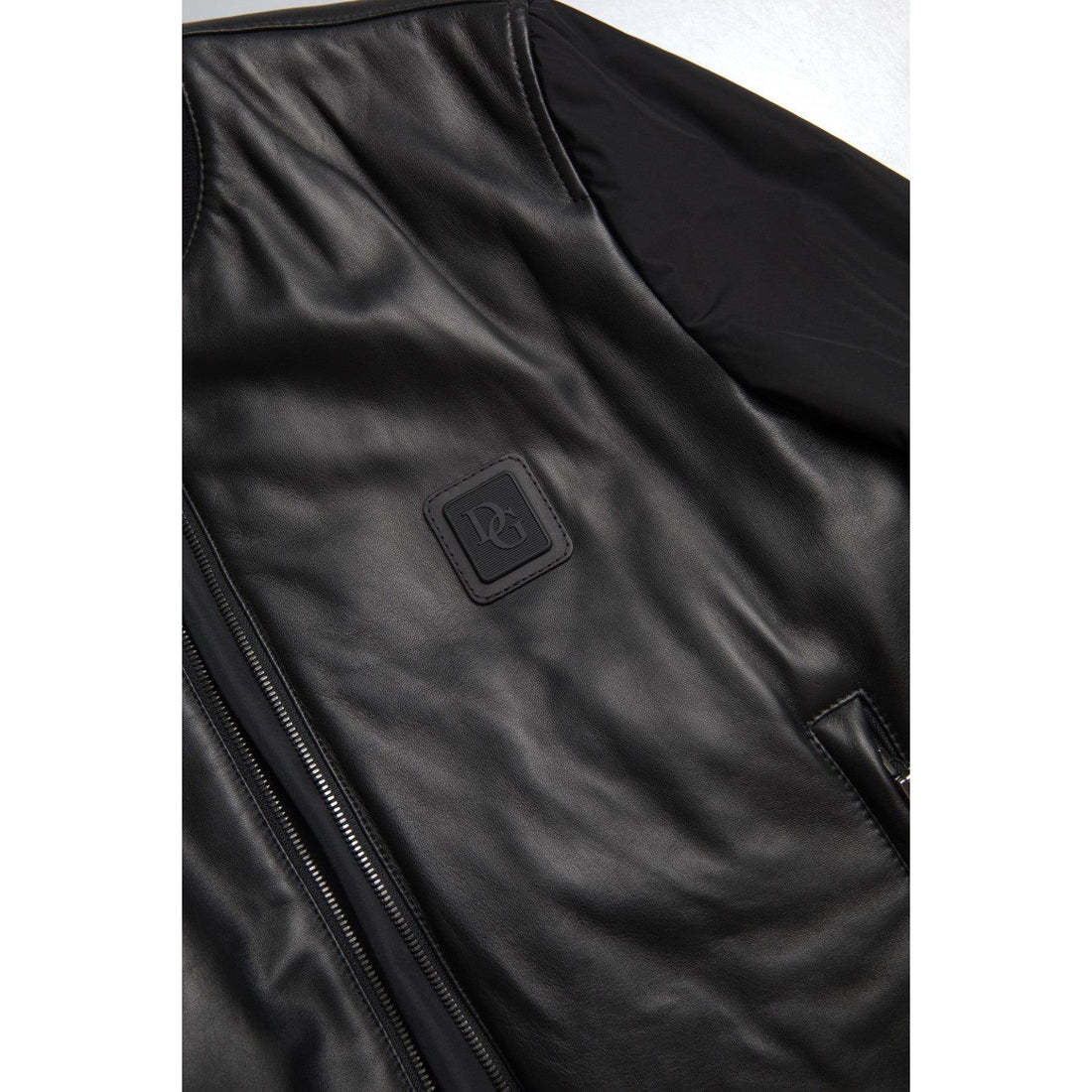 Dolce & Gabbana Black Polyester Full Zip Bomber Coat Jacket