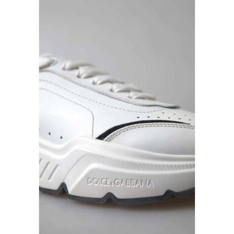 Dolce & Gabbana White Silver Leather Daymaster Womens