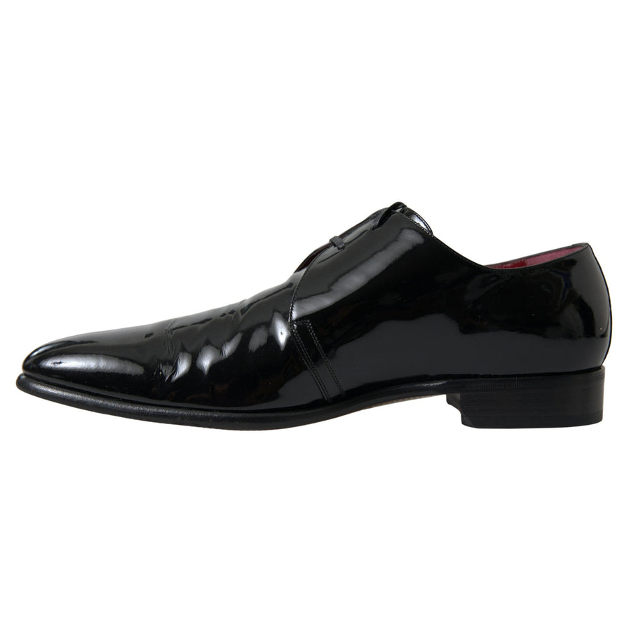 Dolce & Gabbana Elegant Black Patent Leather Formal Men's Shoes