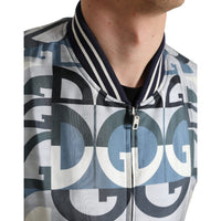 Dolce & Gabbana Multicolor Logo Print Bomber Blouson Jacket