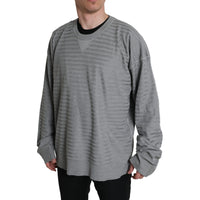 Dolce & Gabbana Gray Crewneck Pullover Silk Top Sweater