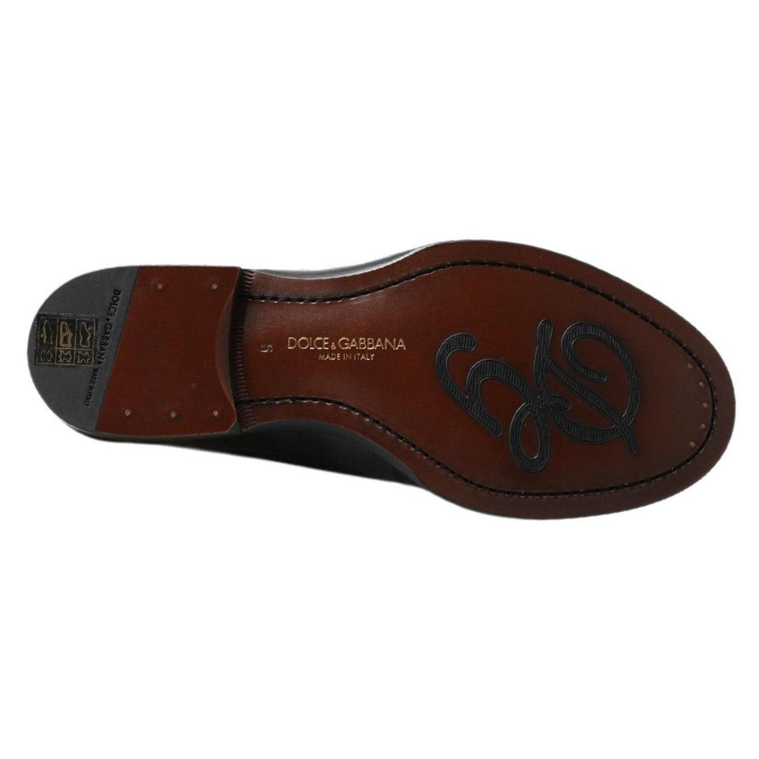 Dolce & Gabbana Elegant Black Leather Slipper Loafers