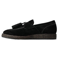 Dolce & Gabbana Black Suede Leather Casual Espadrille Shoes