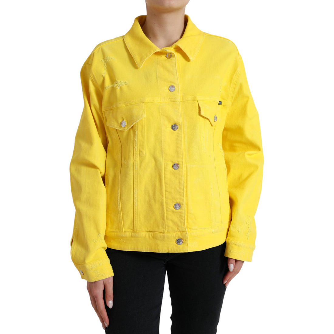 Dolce & Gabbana Yellow Cotton DENIM Jeans Coat Jacket