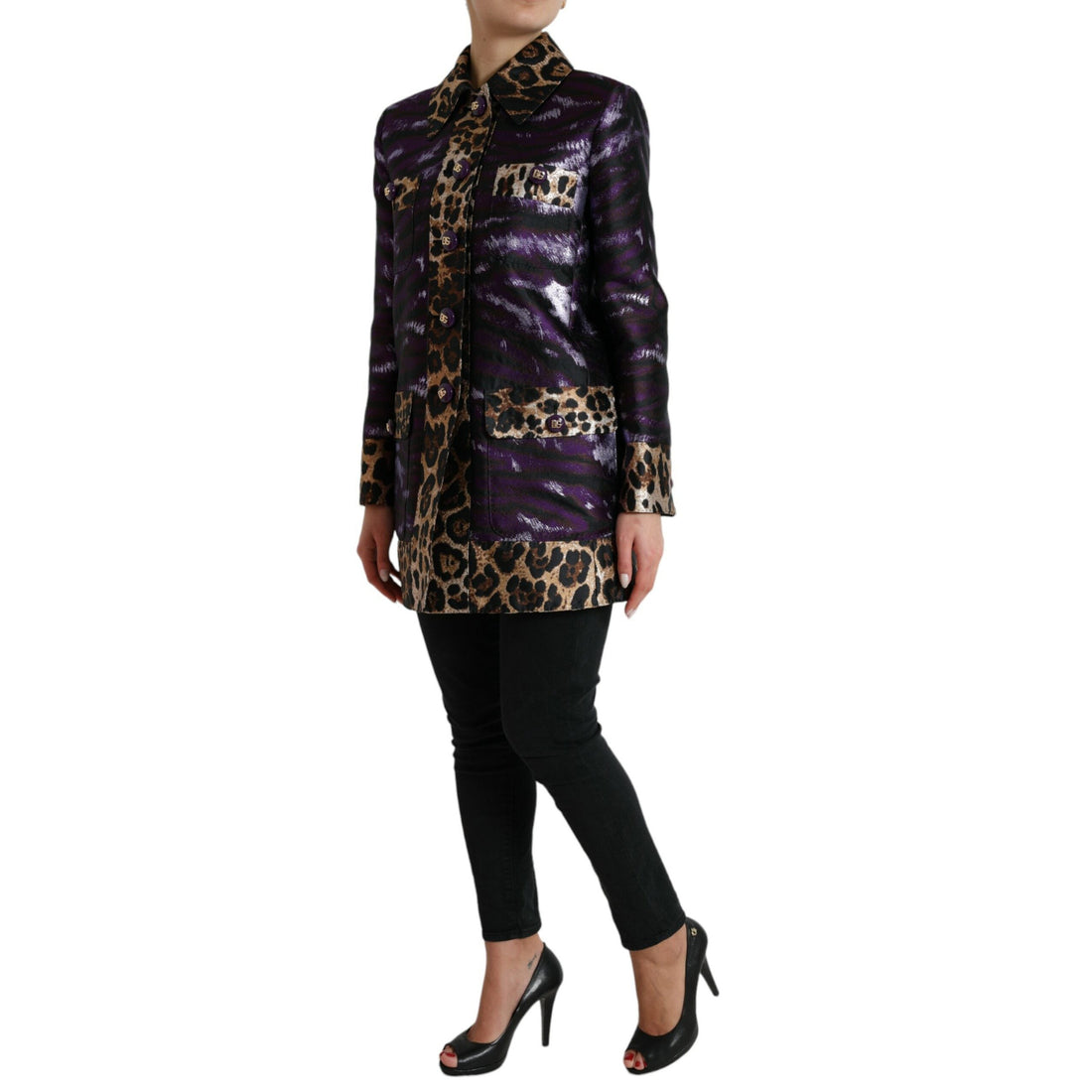 Dolce & Gabbana Exquisite Jacquard Trench With Tiger Motif
