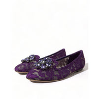 Dolce & Gabbana Elegant Floral Lace Vally Flat Shoes