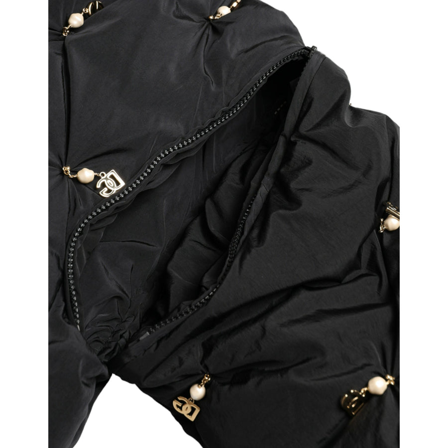 Dolce & Gabbana Elegant Quilted Jacket with Pearl Embellishment
