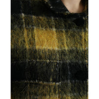 Dolce & Gabbana Yellow Plaid Long Sleeve Casual Coat Jacket