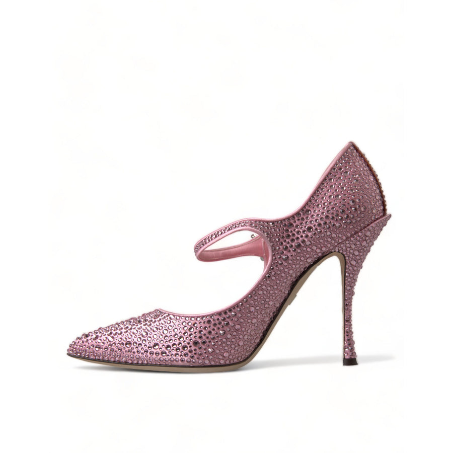 Dolce & Gabbana Pink Strass Crystal Heels Pumps Shoes