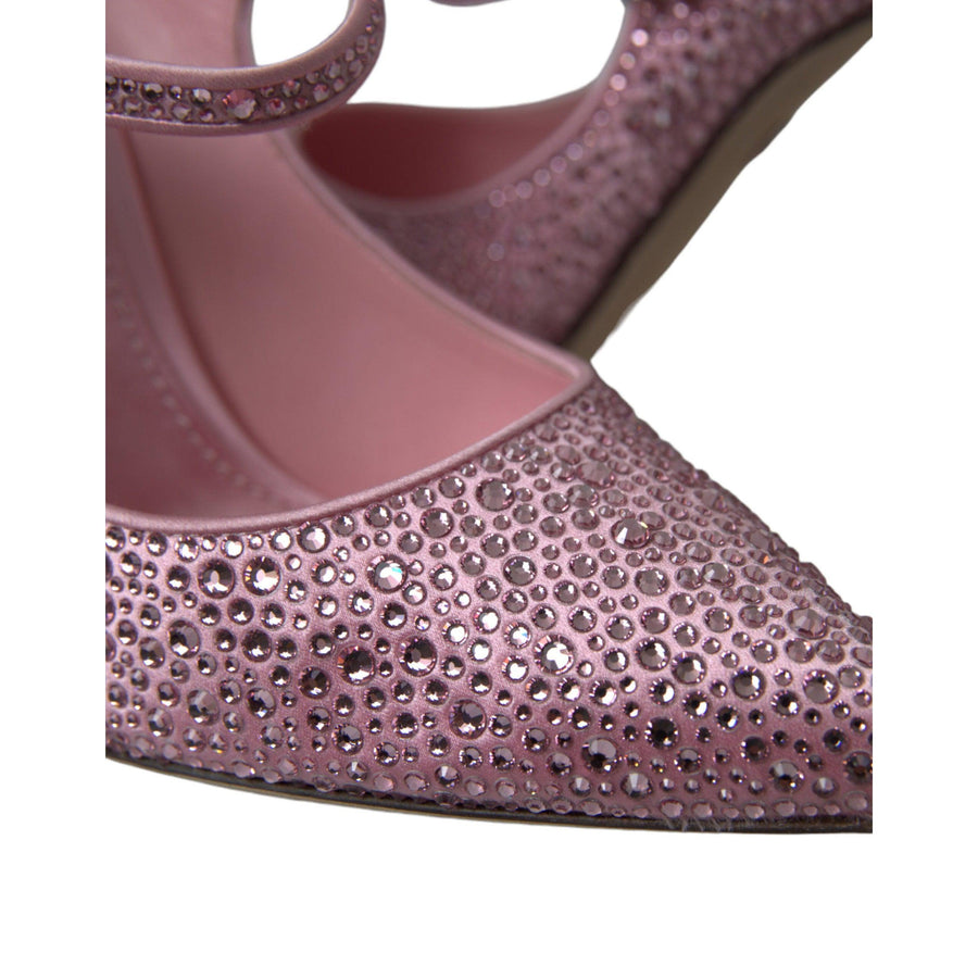 Dolce & Gabbana Pink Strass Crystal Heels Pumps Shoes