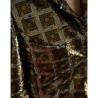 Dolce & Gabbana Multicolor Polyester Sequined Cropped Jacket