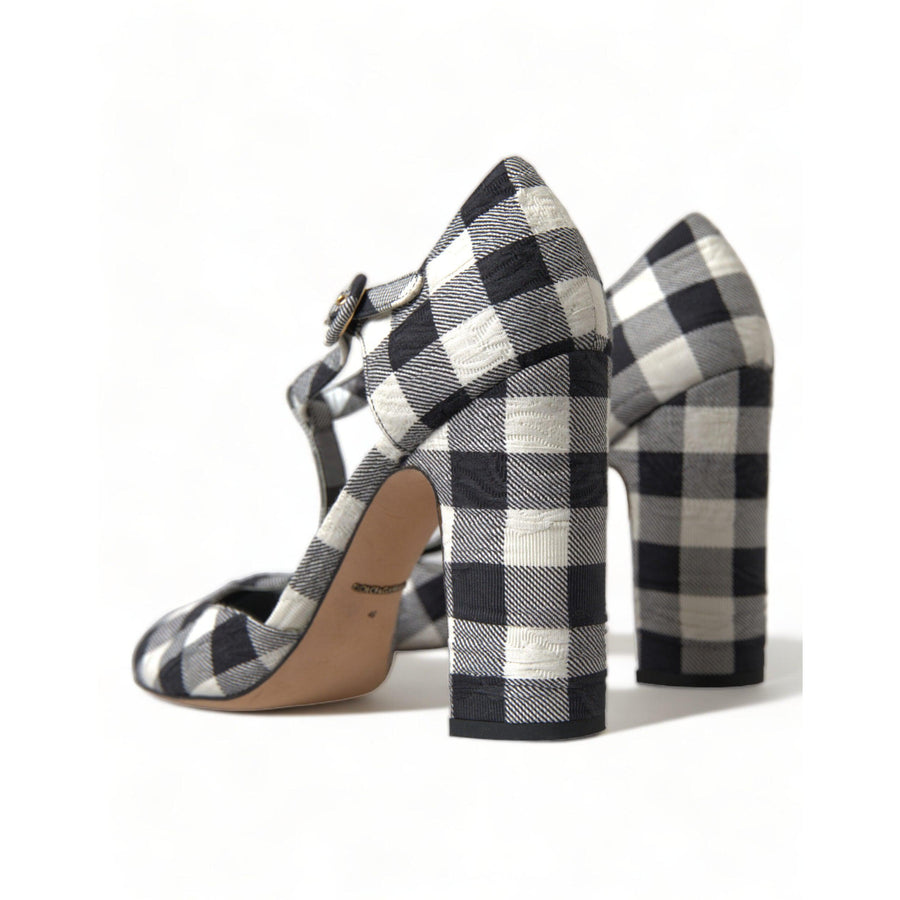 Dolce & Gabbana Chic Gingham T-Strap Pumps: Timeless Mary Jane Heels