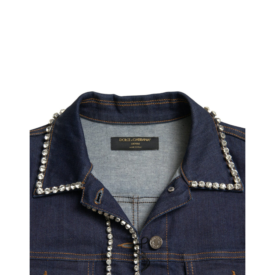 Dolce & Gabbana Elegant Denim Jewel Button Jacket