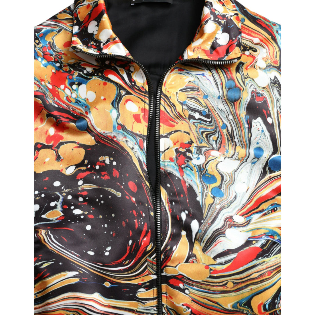 Dolce & Gabbana Multicolor Abstract Polyester Bomber Jacket