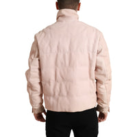 Dolce & Gabbana Pink Nylon Men Turtle Neck Puffer Jacket